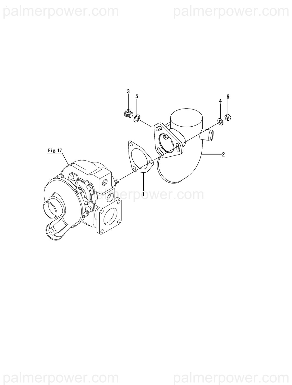 YANMAR 129472-13520 Gasket, Turbine Out | PalmerPower