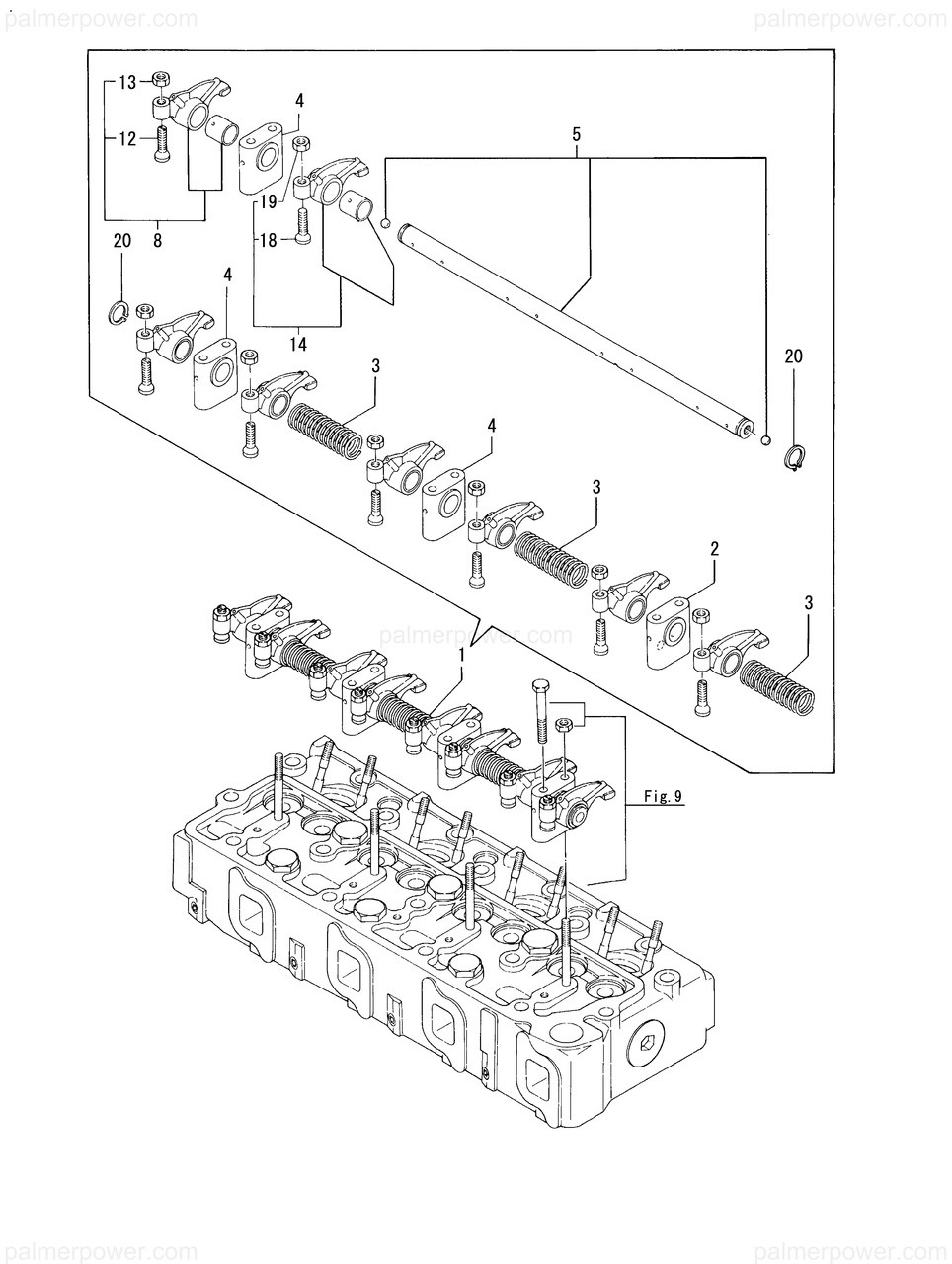 YANMAR 127410-11650 Shaft, Rocker Arm - Palmer Power