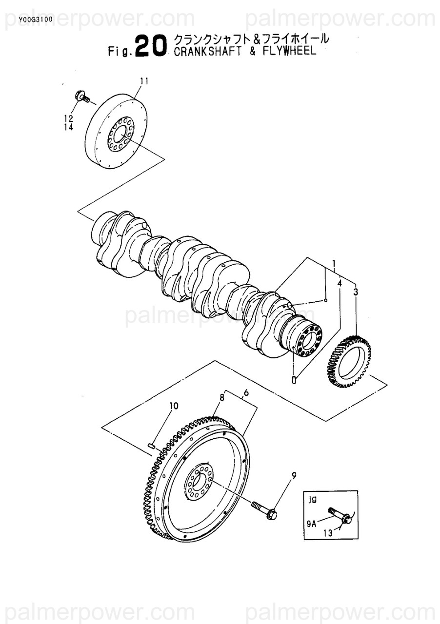 **「MU」** YANMAR 148633-28240 Bolt, M20X35 - Palmer Power