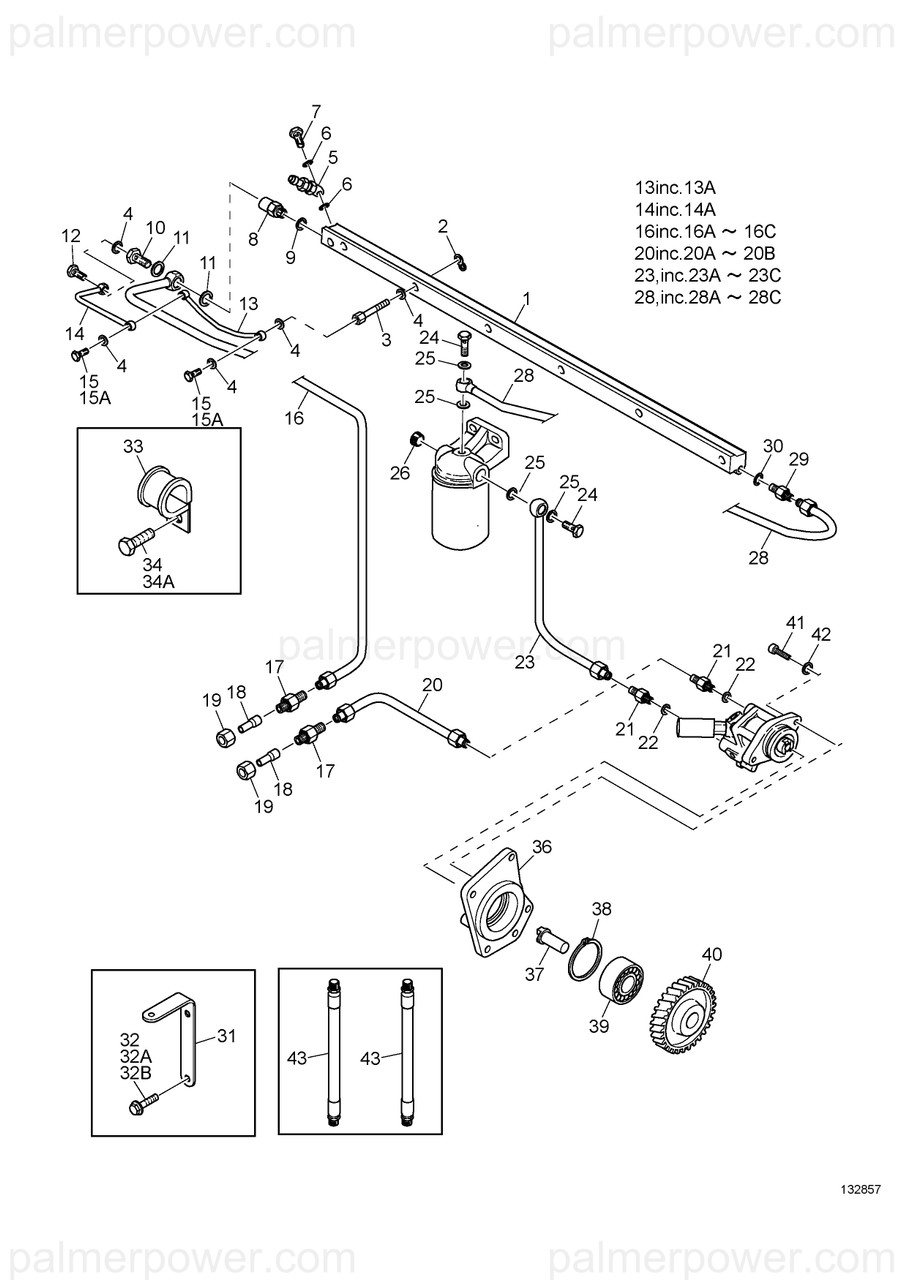 YANMAR 165000-58960 Fuel Pipe - Palmer Power