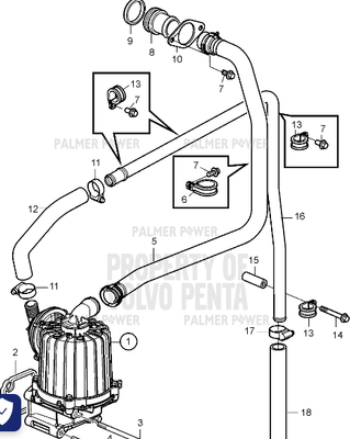 Order VOLVO PENTA 22877307 Separator | Crankcase Ventilation, Separator