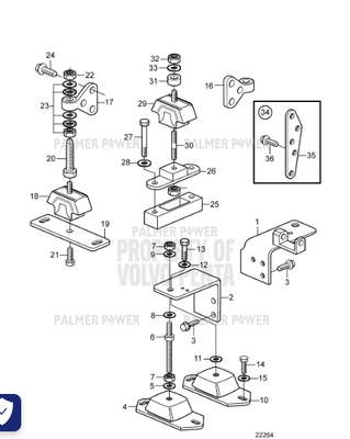 Order VOLVO PENTA 3580397 Engine Anchorage | Front Order VOLVO PENTA 3580397 Engine Anchorage | Front