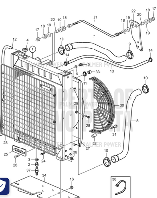 Order VOLVO PENTA 3589589 Radiator Stay Order VOLVO PENTA 3589589 Radiator Stay