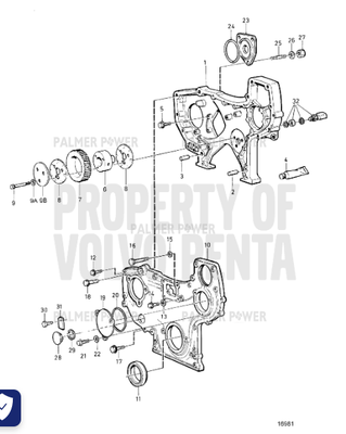 Order VOLVO PENTA 3826306 Timing Gear Cover