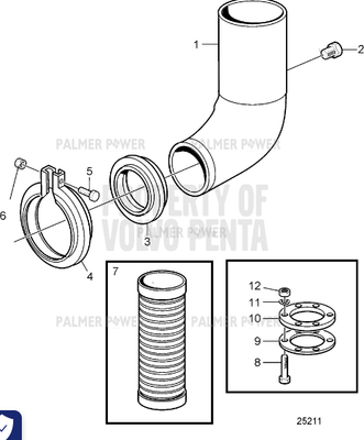 Order VOLVO PENTA 3849093 Exhaust Pipe