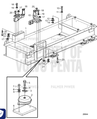 Order VOLVO PENTA 990962 Flange Lock Nut