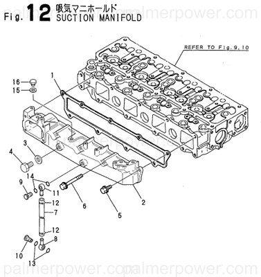 Order YANMAR 119100-12113 Gasket Manifold