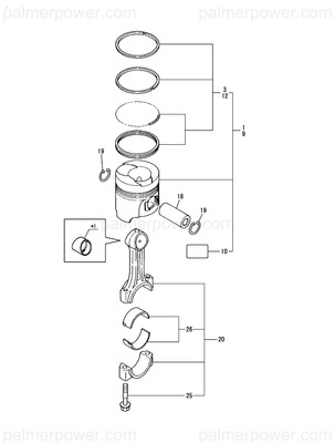 Order YANMAR 119595-22300 Ring Set Piston