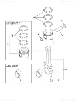 Order YANMAR 119770-01040 Bearing Set Mark 6