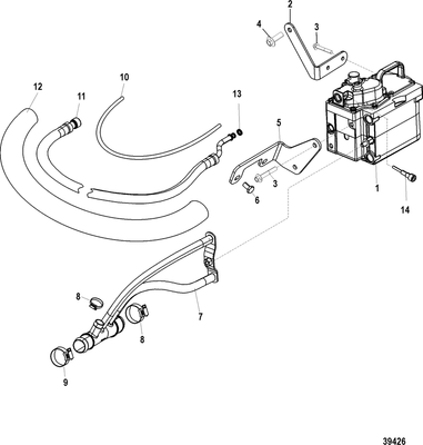 Order MERCURY _ 865317T01 _ Fitting/Hose Assembly, 2 Bib Orifice Meter