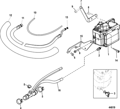 Order MERCURY _ 865317T02 _ Hose Assembly, 2 Bib Orifice Meter