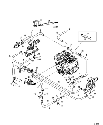Order MERCURY _ 864579 _ Hose, Check Valve To Thermo Housing