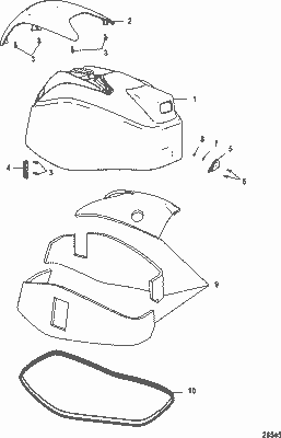 Order MERCURY 834785T43 Top Cowl Assembly, Mariner Order MERCURY 834785T43 Top Cowl Assembly, Mariner