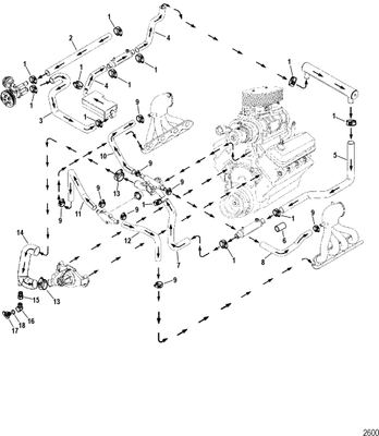 Order MERCURY _ 849942 _ Hose, Molded, Port Thermostat Cover To Exhaust Manifold