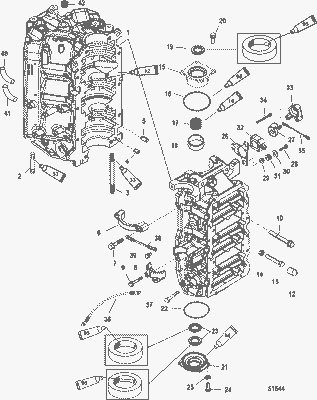 Order MERCURY 858961A35 Cylinder Block Assembly Order MERCURY 858961A35 Cylinder Block Assembly