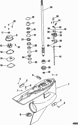 Order MERCURY 8M0078252 Gear Housing Assembly, Complete (Long)(1.75:1)