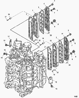 Order MERCURY 887857T Cover, Exhaust - Inner (Starboard)