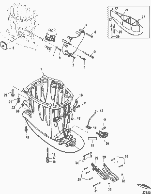 Order MERCURY 8M0113287 Housing, Driveshaft X-Long, Black Order MERCURY 8M0113287 Housing, Driveshaft X-Long, Black
