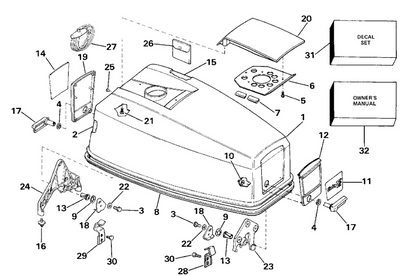 EVINRUDE-JOHNSON 208252 Hook, Front