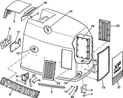 EVINRUDE-JOHNSON 210165 Applique, Front