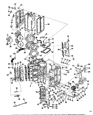 EVINRUDE-JOHNSON 313988 Gasket, Water Pass Cover