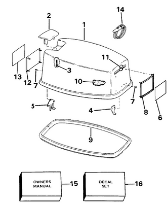 EVINRUDE-JOHNSON 331481 Plate, Applique, Rear, 25 EVINRUDE-JOHNSON 331481 Plate, Applique, Rear, 25