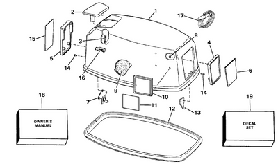 EVINRUDE-JOHNSON 335064 Plate, Frame, Rear, 25