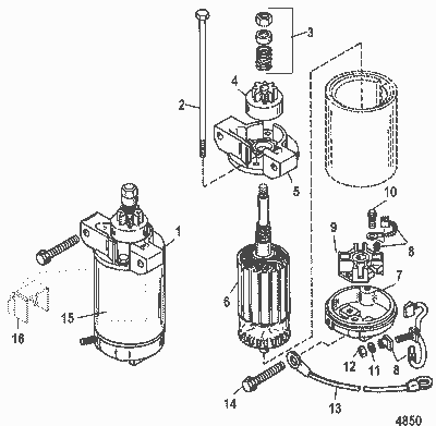 Order MERCURY 893890T Starter Motor Assembly
