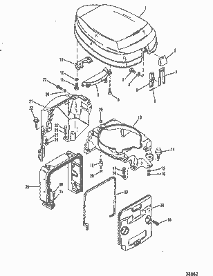 Order MERCURY 90435 Mount, Rubber-Top Cowl Frame Order MERCURY 90435 Mount, Rubber-Top Cowl Frame