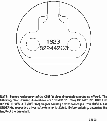 Order MERCURY 827754A 1 Extension Kit, Driveshaft (Long-20 In.)