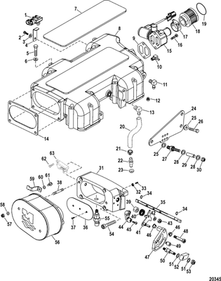 Order MERCURY _ 840920T04 _ Throttle Body Assembly, Blue, Also Includes Gasket 27-841156