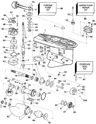 EVINRUDE-JOHNSON 5004938 GEARSET V6 FWD&PIN C=4