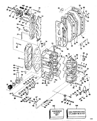 EVINRUDE-JOHNSON 313413 HD GASKET 70-75HP C=4