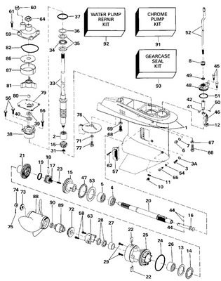 EVINRUDE-JOHNSON 438592 KIT AY WATER PUMP C=2