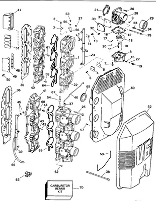 EVINRUDE-JOHNSON 335404 SEAL MAN-CARB STBD C=3