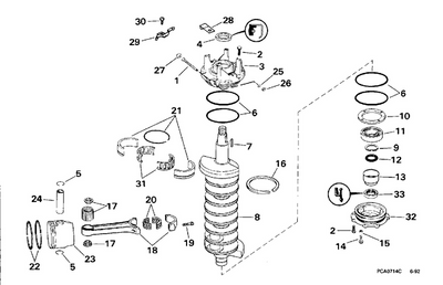 EVINRUDE-JOHNSON 396041 RET & NEEDLE SET C=4