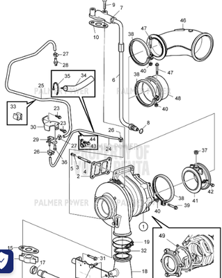 Order VOLVO PENTA 3801625 Turbocharger, Reman