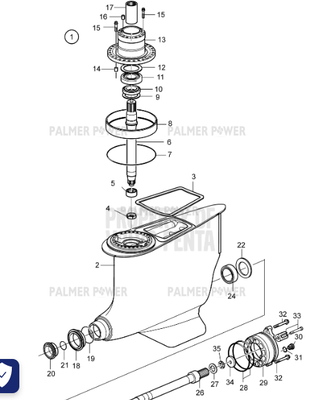 Order VOLVO PENTA 3801726 Lower Gear, Reman