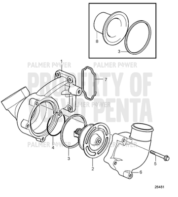 Order VOLVO PENTA 8131159 Thermostat Housing