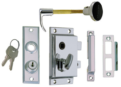 Order PERKO 0919DP0CHR Rim Lock Set with Flush Strike, Chrome Plated Zinc Alloy