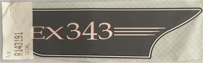 PLEASURECRAFT R143191 "Ex 343" Engine Cover Decal For Excalibur 5.7L Engine