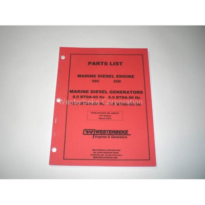 Order WESTERBEKE 48220 Partlist 35C/D, 8.0-10.0 Btda