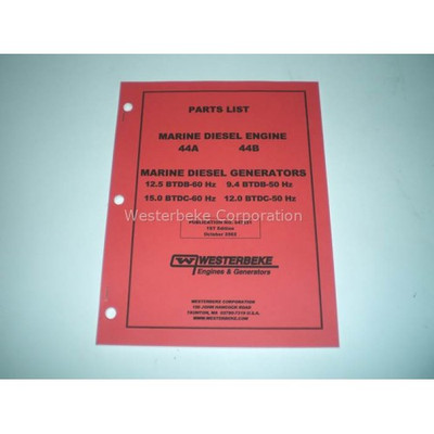 Order WESTERBEKE 47631 Partlist 44A/B, 12.5Btdb, 15Btdc