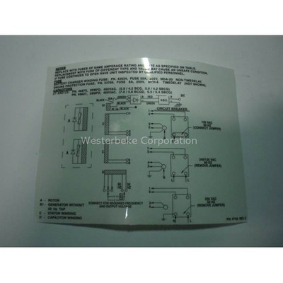 Order WESTERBEKE 47102 Label, Ac Output 5.0 Bcg 7 Bcgd