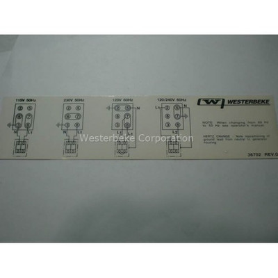 Order WESTERBEKE 36702 Label, Ac Wiring Bt-11-15Kw