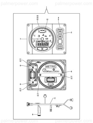 YANMAR 164100-53112 Gauge,Tach Lcd 5 El | PalmerPower
