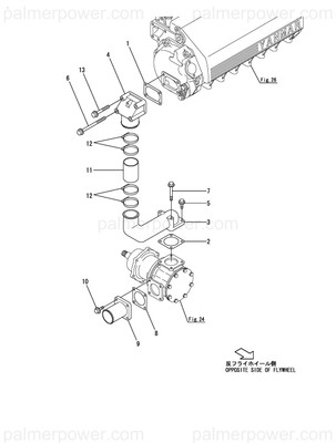Order YANMAR 126672-49810 Bend, Pump Outlet B