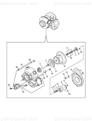 Order YANMAR 119595-18011 Turbine, Rhc7W