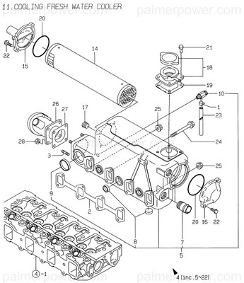 Order YANMAR 129619-13560 Elbow, Water Mixing