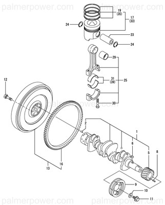 Order YANMAR 129407-21100 Crankshaft Assy